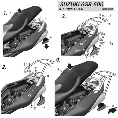 suport topcase Suzuki GSR 600