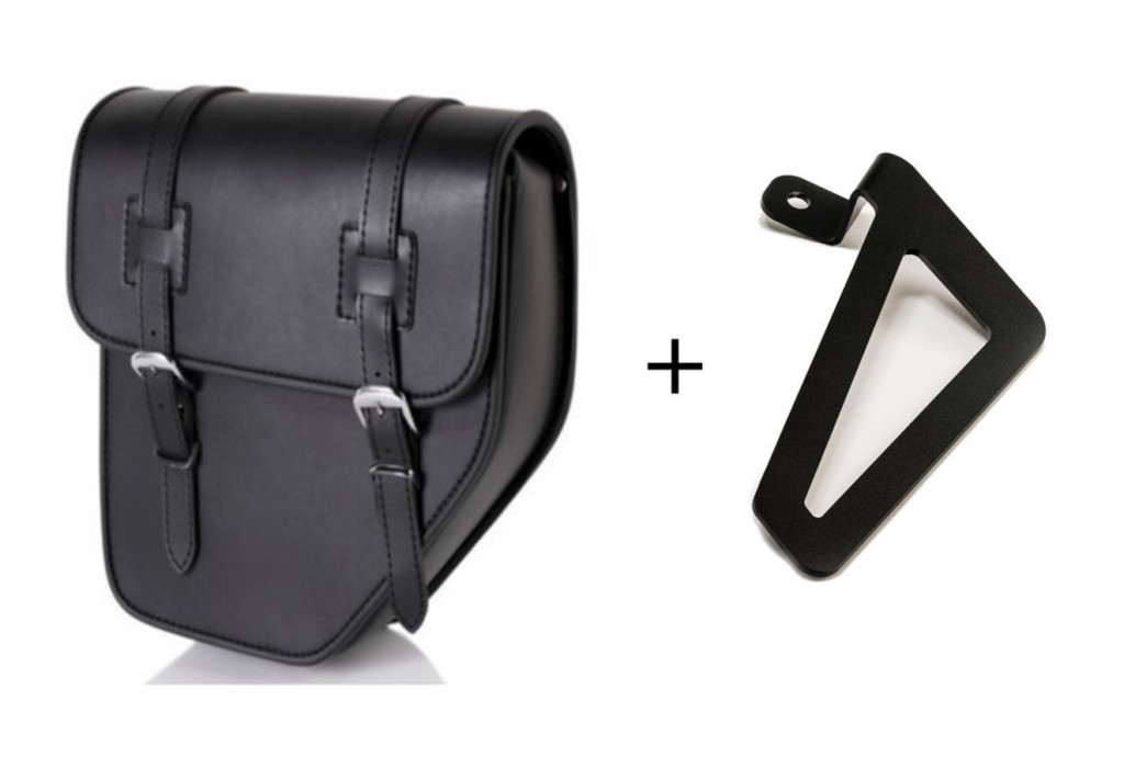 geanta piele CUSTOMACCES IBIZA stanga, neagra, cu suport