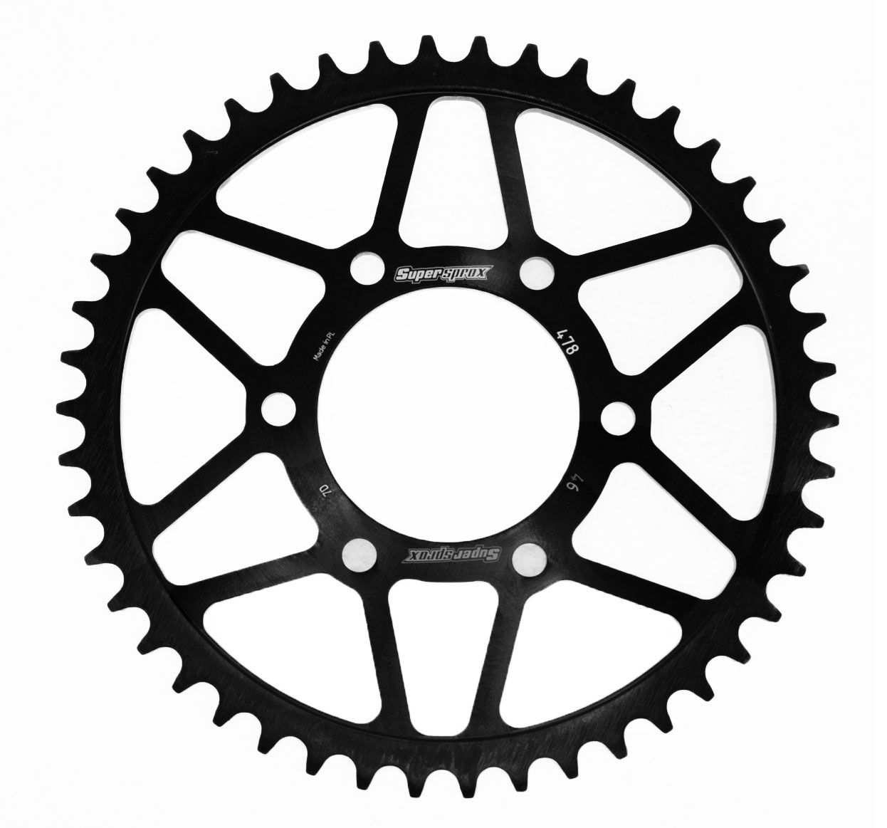 pinion/foaie spate Supersprox 46 dinti CFMoto Kawasaki